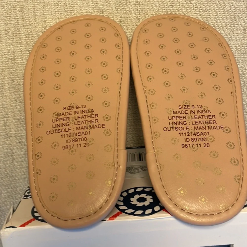 Jack Rogers White Leather Baby Walker Sandals with Tan Footbed